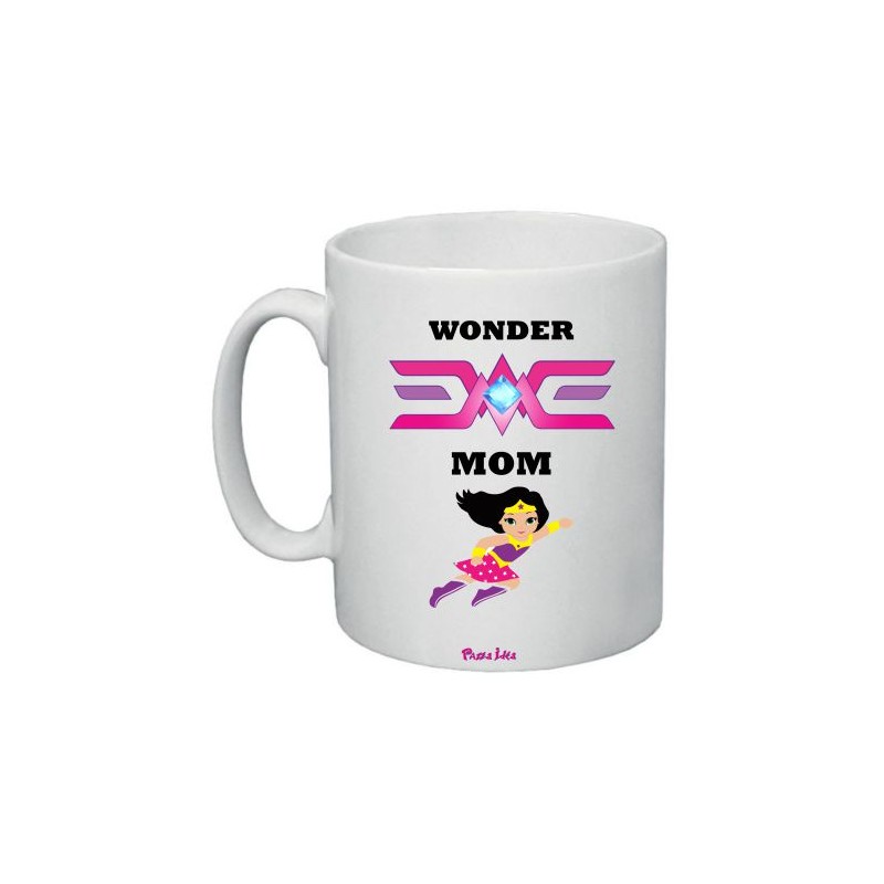 Tazza mug in ceramica cm 8x10 festa della mamma con stampa wonder mom