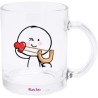 Tazza mug in vetro 8x10 con stampa san valentino cuore fionda