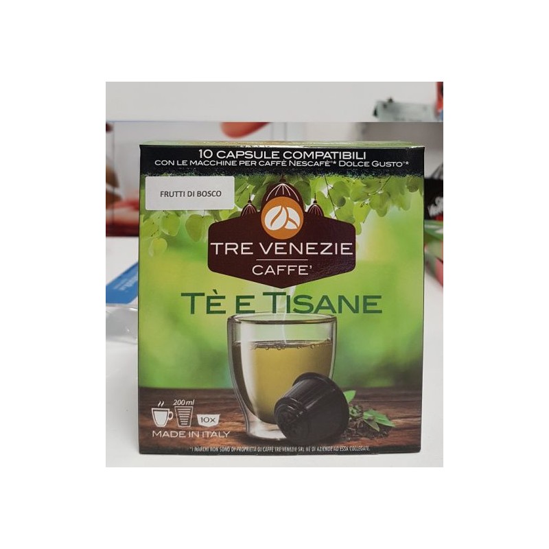 Tisana frutti di bosco tre venezie compatibile con dolce gusto nescafe' conf 10 capsule