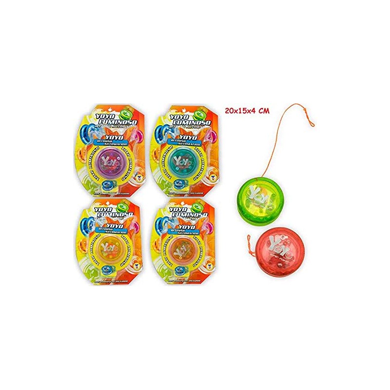 Yoyo luminoso con ritorno automatico in blister da appendere