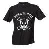 T- shirt in cotone con stampa teschio rock 'n ' roll