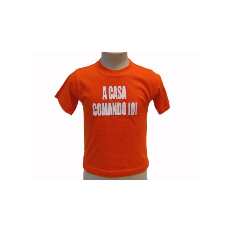 t-shirt baby frase divertente "a casa comando io"