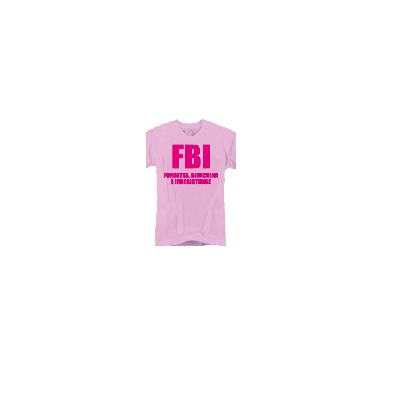 t-shirt baby frase divertente "f.b.i. furbetta"