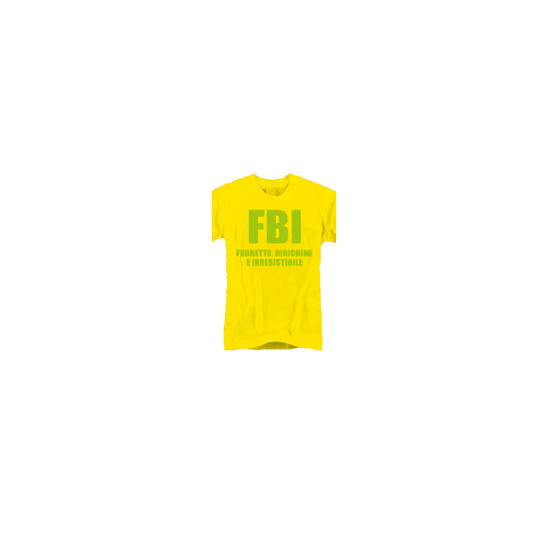 t-shirt baby frase divertente "f.b.i. furbetto"