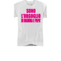 t-shirt baby frase divertente "sono l'orgoglio di mamma"