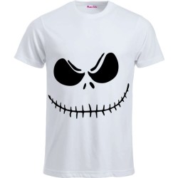 T-shirt bianca halloween con stampa smile