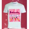 T-shirt bianca in poliestere Bentornata single