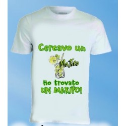 T-shirt bianca in poliestere Cercavo un mojito ho trovato un marito