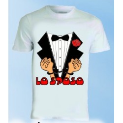 T-shirt bianca in poliestere Lo sposo