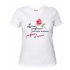 t-shirt bianca poliestere donna con scritta le rose profumano ma una mamma profuma d'amore festa della mamma