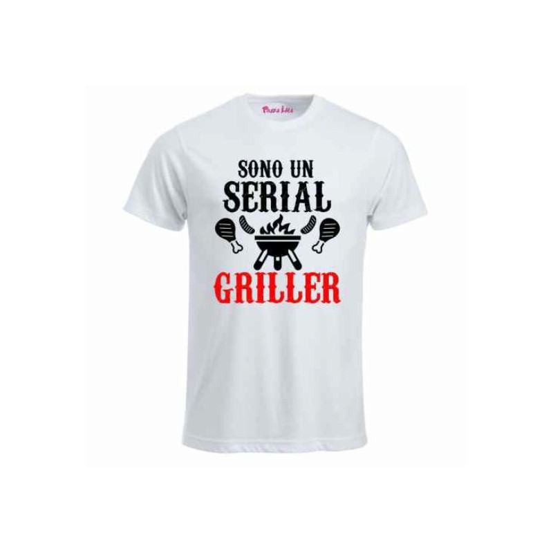 t-shirt bianca sono un serial griller