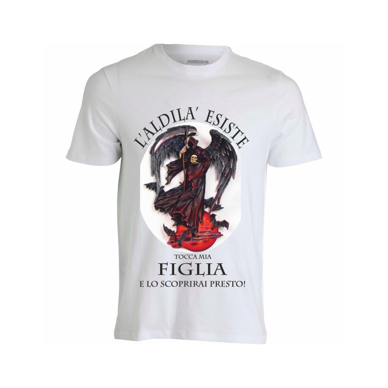 t-shirt con frase .l'aldila esiste.. taglie assortite S-M-L-XL-XXL