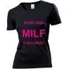 t-shirt con frase .sono una milf allora.  taglie assortite S-M-L-XL-XXL