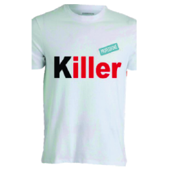 t-shirt con frase KILLER.. taglie assortite S-M-L-XL-XXL