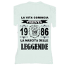 t-shirt con frase LA NASCITA DELLE LEGGENDE 1986.. taglie assortite S-M-L-XL-XXL