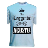 t-shirt con frase LE LEGGENDE SONO NATE IN AGOSTO.. taglie assortite S-M-L-XL-XXL