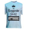 t-shirt con frase LE LEGGENDE SONO NATE IN OTTOBRE.. taglie assortite S-M-L-XL-XXL