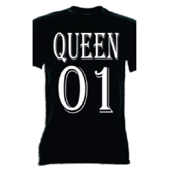 t-shirt con frase QUEEN...