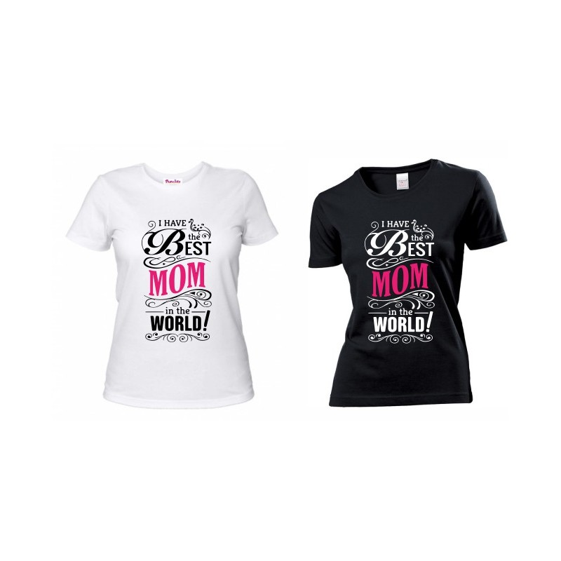 T-shirt con stampa i have the best mom in the world festa della mamma