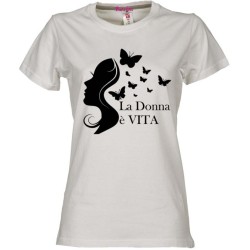 T-shirt con stampa la donna è vita festa della donna