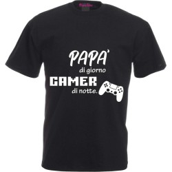 T-shirt con stampa papà gamer festa del papà