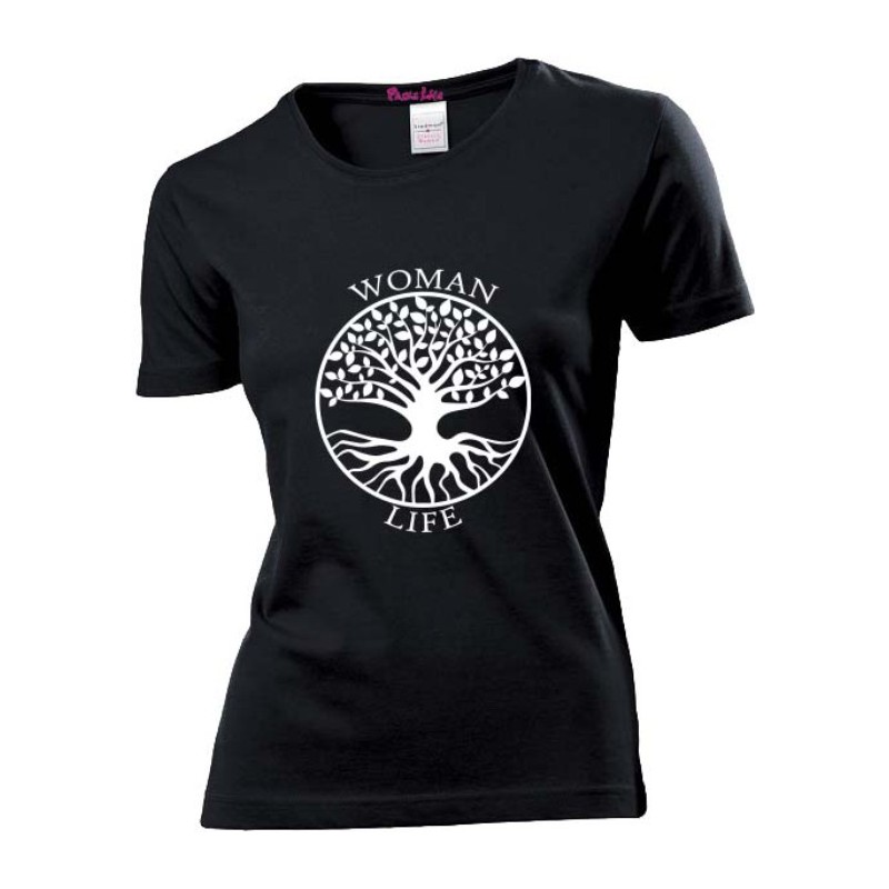 T-shirt con stampa woman life festa della donna