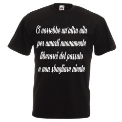 t-shirt cotone  con scritta ci vorrebbe un'altra vita