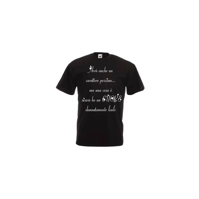 t-shirt cotone con scritta carattere pessimo