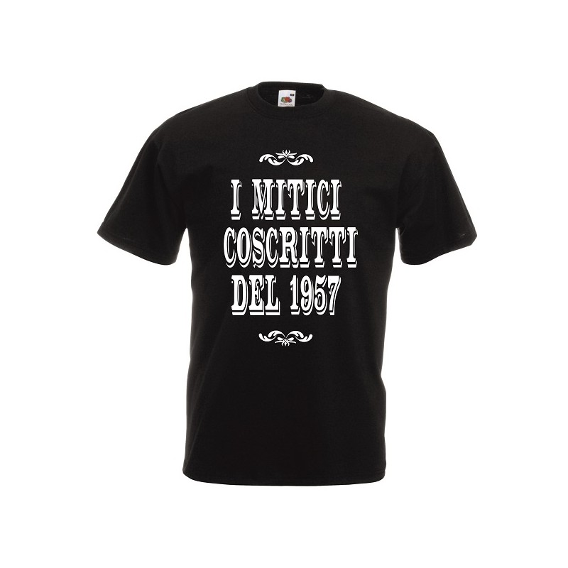 t-shirt cotone con scritta i mitici coscritti 1957