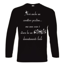 t-shirt cotone manica lunga con scritta carattere pessimo