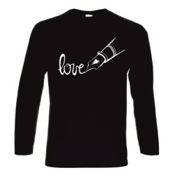 t-shirt cotone manica lunga con scritta love