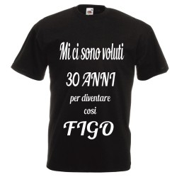 t-shirt cotone scritta 30 anni cosi figo