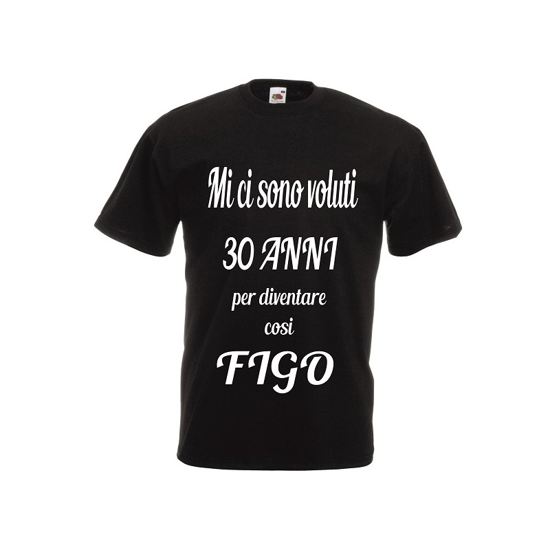 t-shirt cotone scritta 30 anni cosi figo