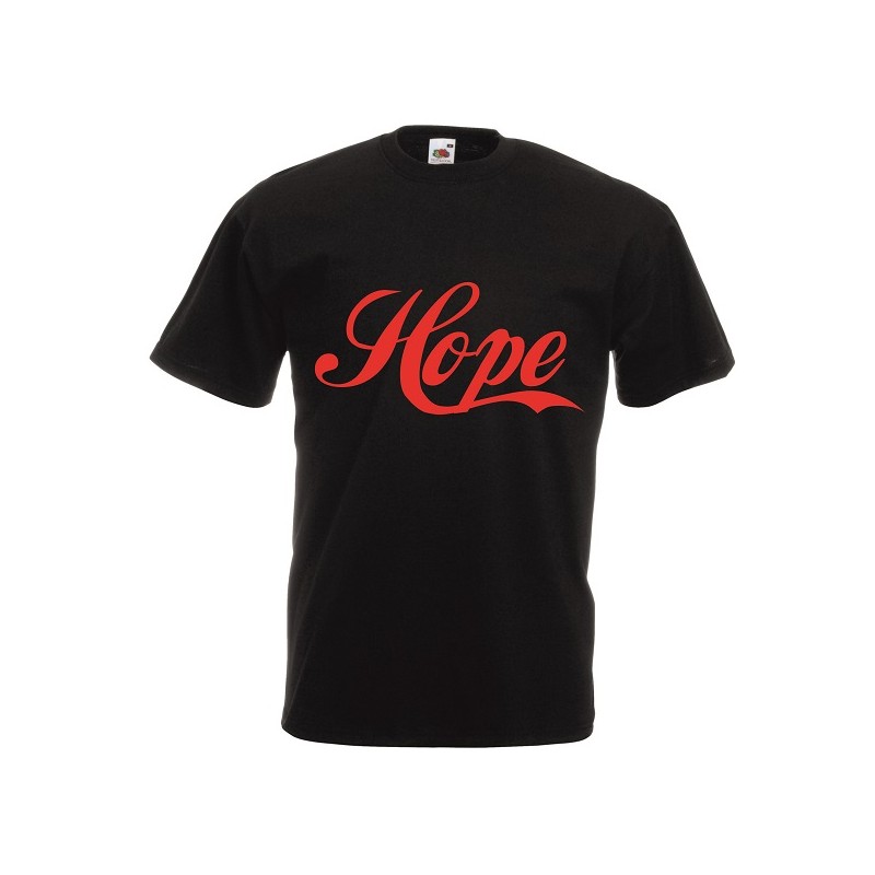 t-shirt cotone scritta HOPE rossa