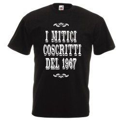 t-shirt cotone scritta i mitici coscritti 1967