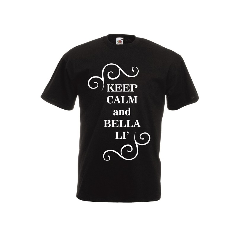 t-shirt cotone scritta keep calm and bella li