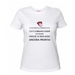 t-shirt donna con scritta essere buona