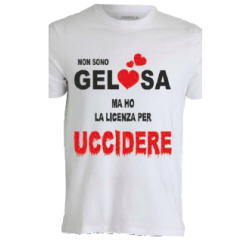 t-shirt frase spiritosa .non sono gelosa. taglie assortite S-M-L-XL-XXL