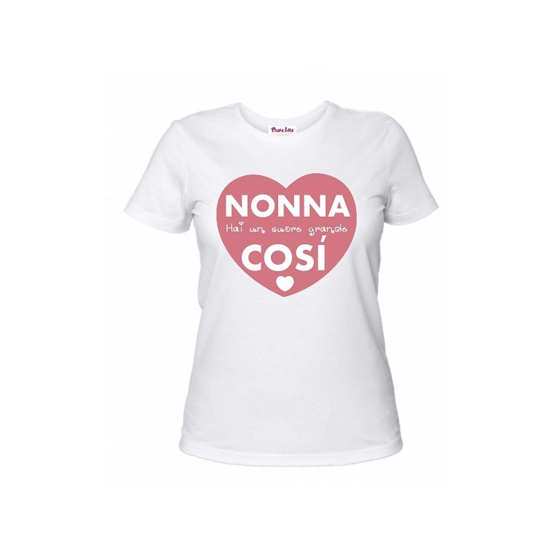 t-shirt girocollo nonna hai un cuore grande così