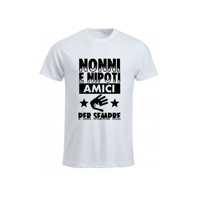 t-shirt girocollo nonni e nipoti amici per sempre