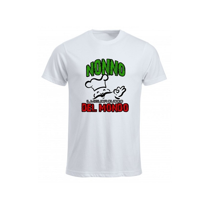 t-shirt girocollo nonno il miglior cuoco del mondo