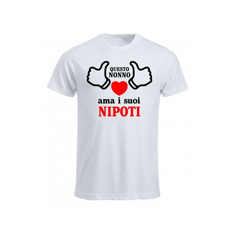 t-shirt girocollo questo nonno ama i suoi nipoti