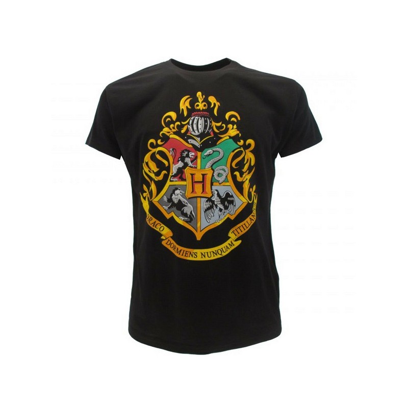 t-shirt harry potter nera - hogwarts