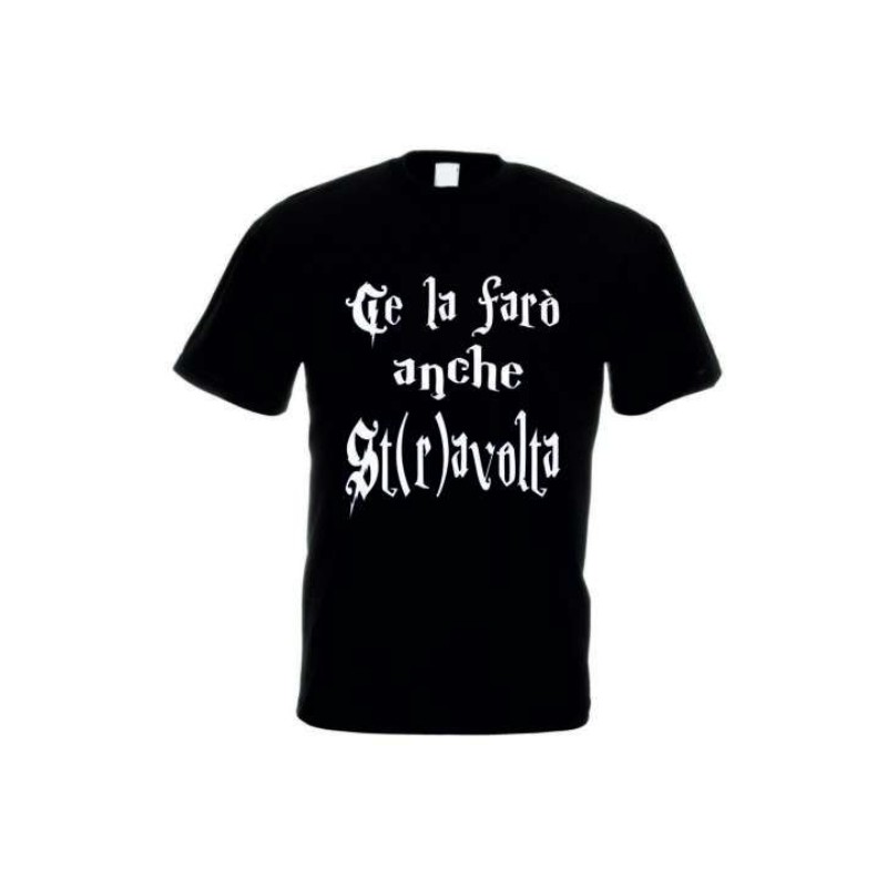 T-shirt in cotone con frase ce la faro' anche stravolta