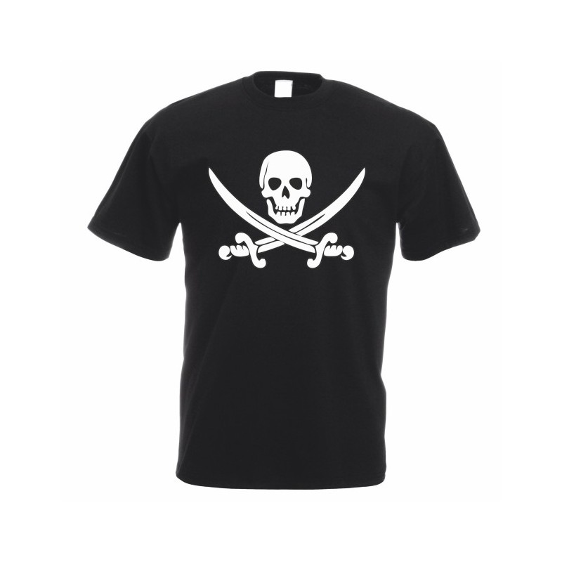 T-shirt in cotone con teschio pirati