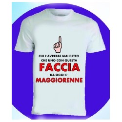 T-shirt in poliestere compleanno 18 anni