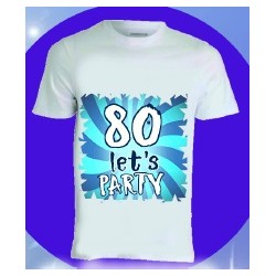 T-shirt in poliestere compleanno 80 anni