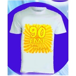 T-shirt in poliestere compleanno 90 anni