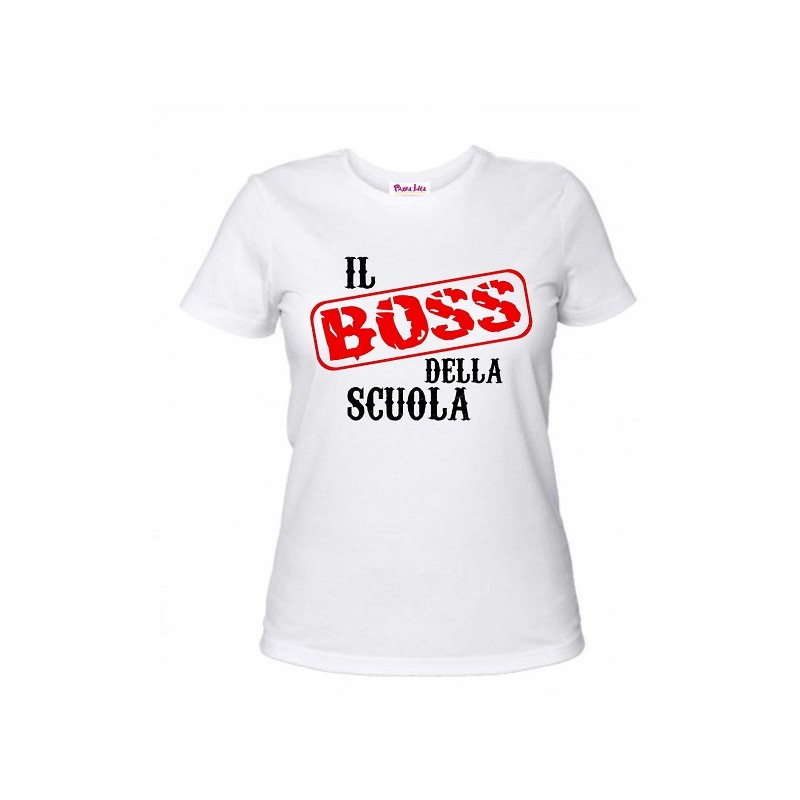 T-Shirt insegnanti con frase simpatica Il Boss della Scuola