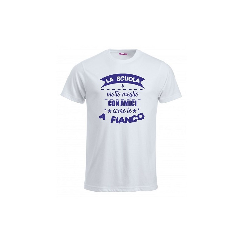 T-Shirt insegnanti con frase simpatica La scuola è molto meglio con amici come te a fianco